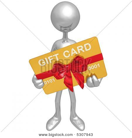 3D personage met giftcard