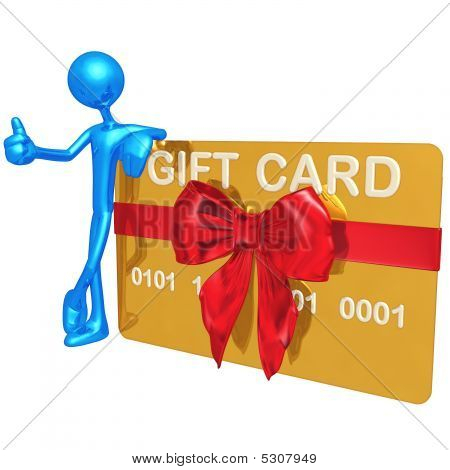 3D personage met giftcard