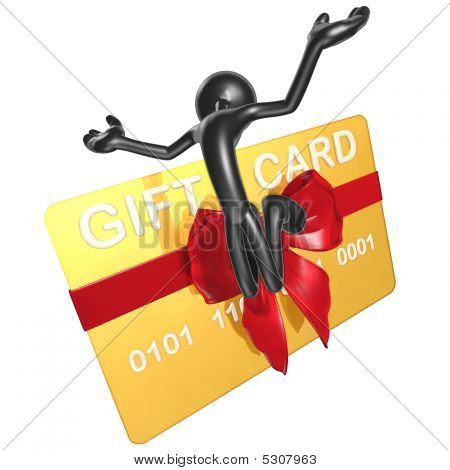 3D personage met giftcard