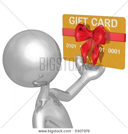 3D personage met giftcard