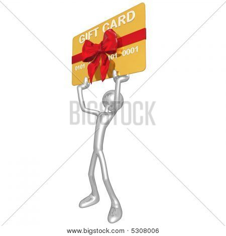 3D personage met giftcard