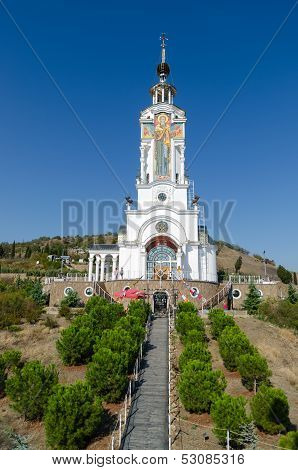 Temple-lighthouse St. Nicholas Of Myra In The Village Malorechenskoye. Crimea.