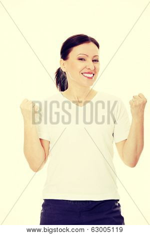 Extreamly happy 40 years old woman
