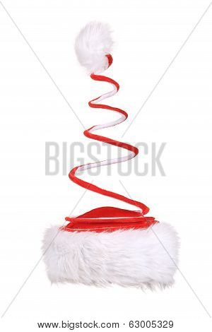 Santa Claus spiral red hat.