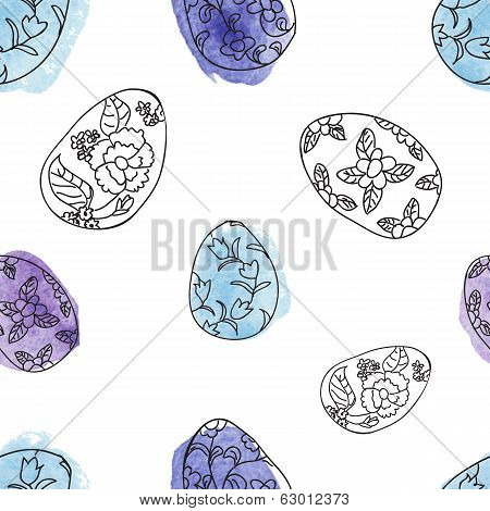 Seamless pattern with eater eggs