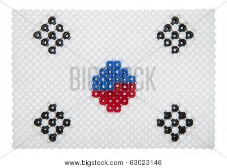 Corean Flag made of plastic pearls