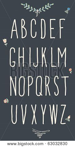 Hand drawn sketch alphabet