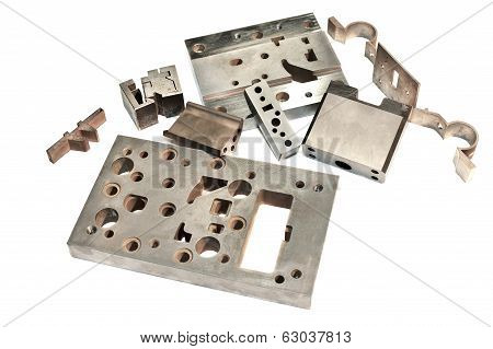 Metal Cnc Details. Matrix And Puncheon. Milling And Drilling Industry.