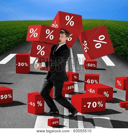Shopping, Sale And Gift Sconcept, Man On The Road