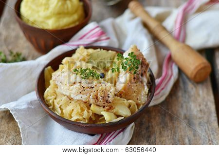 .stewed Rockfish With Sauerkraut