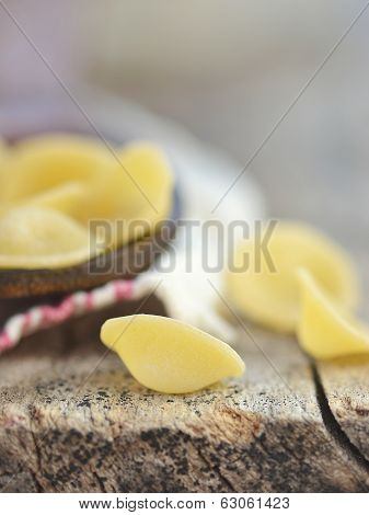 .dry Pasta On Wooden Table