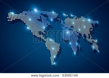 Background digital image of world map with connection lines