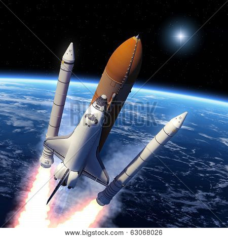 Space Shuttle Solid Rocket Boosters Separation.