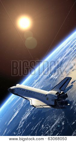 Space Shuttle in Space.
