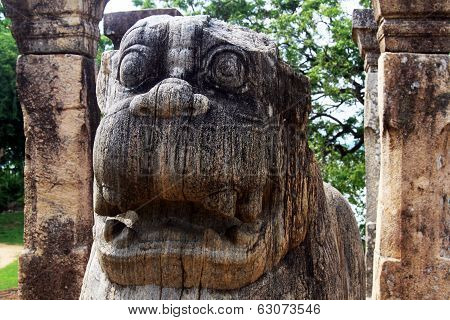 Head Of Lion And Ruins
