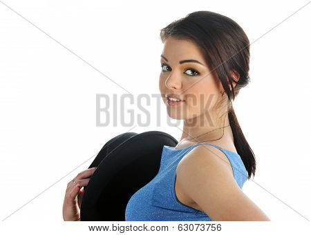 Portrait Of Young Girl With Hat In Hand, The Ensuing Half-turn.