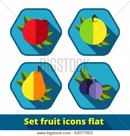 Vector fruit icon set