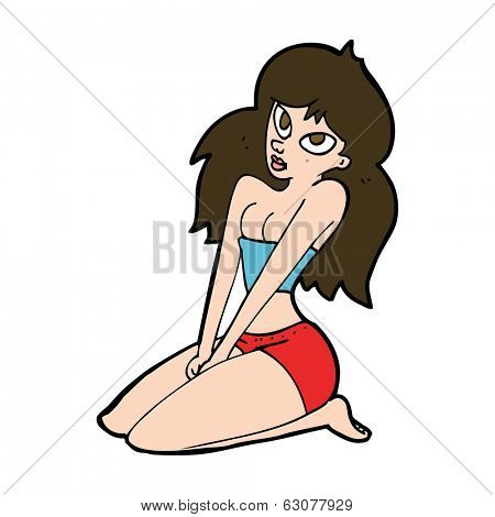 cartoon woman in skimpy clothing
