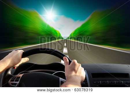 Express road disappearing over the horizon