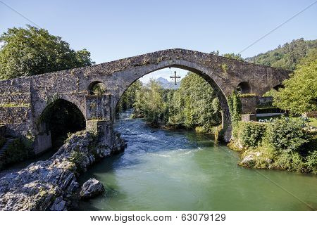 Roman Stone Bridge In Cangas De Onis