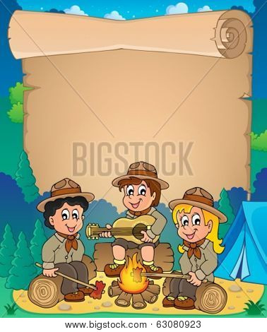 Children scouts theme parchment 1 - eps10 vector illustration.