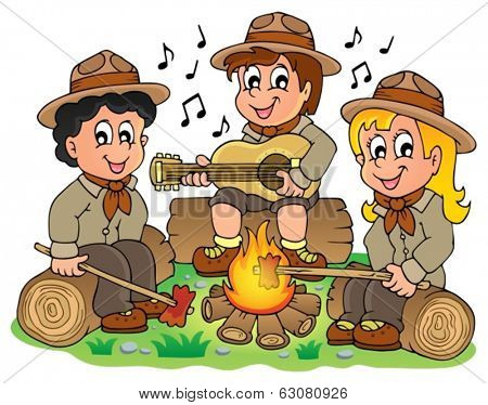 Children scouts theme image 1 - eps10 vector illustration.