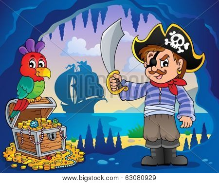 Pirate cove topic image 2 - eps10 vector illustration.
