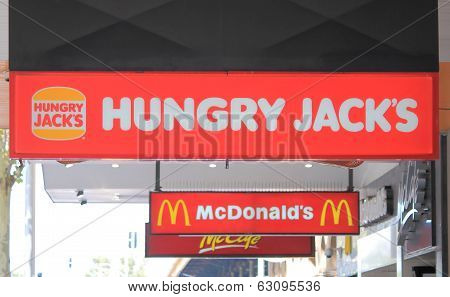 Fast food shop signs