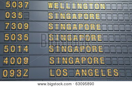 Airport departure board
