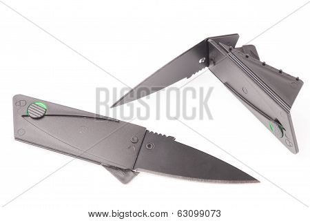 Folding knife isolated on white background