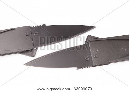 Folding knife isolated on white background