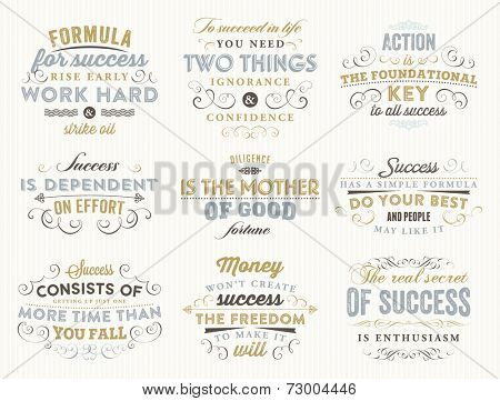 Set of Quotes Typographical Posters, Vector Design. Motivational Quotes for Inspirational Art. Modern Colors Version.