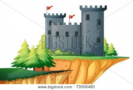 Illustration of a castle on a clift