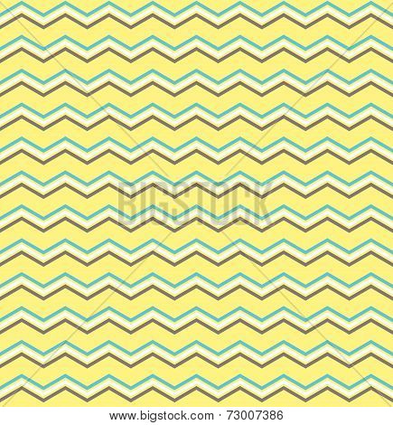 Tile zig zag vector pattern with green background and blue and brown chervon