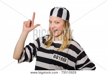 Funny prison inmate in concept