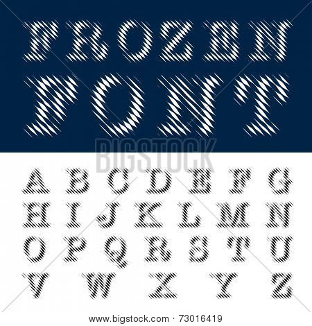 original vector font with strips 