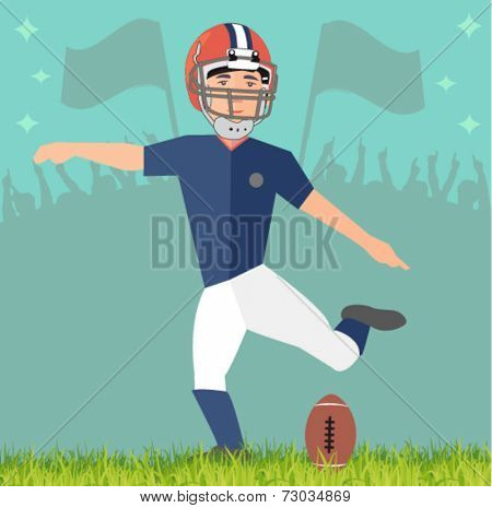 football player in the stadium - flat design vector