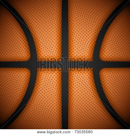 Basketball background, close-up view. Vector illustration.