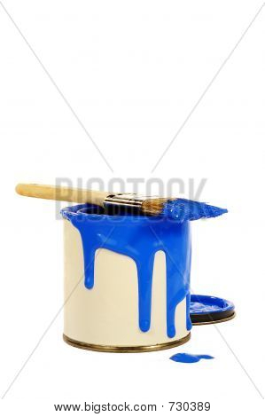 Mavi boya ve fırça
