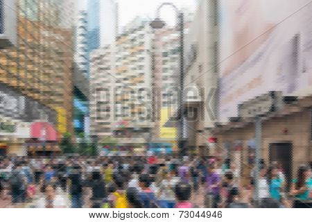 Mosaic city scenery of Hong Kong, concept of urban background.