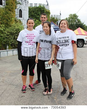 MUSKOGEE, OK - Sept. 13: Runners wait for the start of second annual Castle Zombie Run at the Castle of Muskogee in Muskogee, OK on September 13, 2014. 