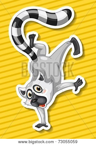 Illustration of a lemur with background