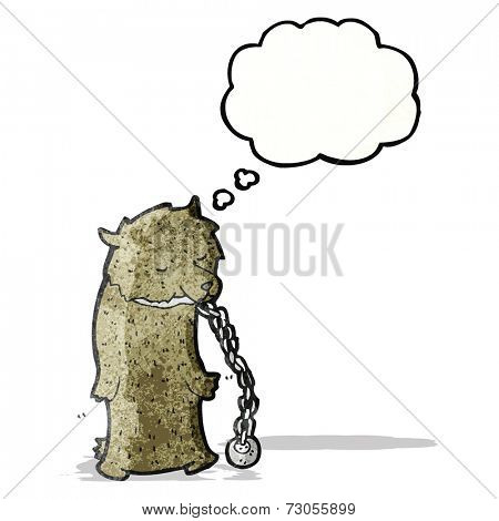 cartoon dancing bear in chains