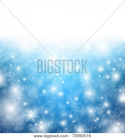 Winter pattern with crystallic snowflakes. Christmas background. Vector.