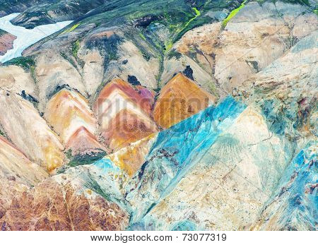 Beautiful multicolored mountains at Landmannalaugar, Iceland