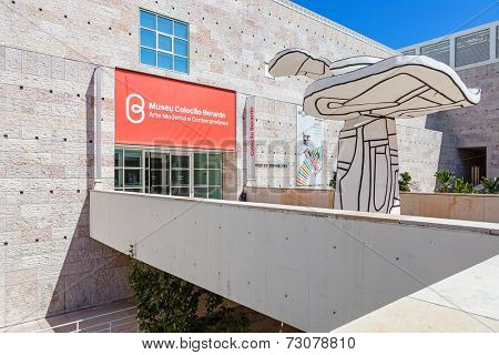 Lisbon, Portugal. August 24, 2014: Centro Cultural de Belem (belem cultural center). Entrance of  the Berardo Collection museum and other exhibitions.
