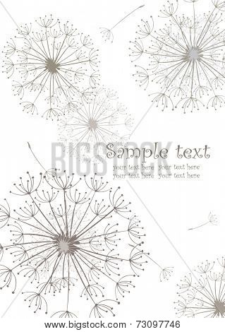 Abstract banner with dandelions