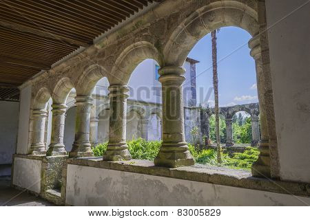 Columns Of The Cloister Of A Monastery, Santa María De Ferreira De Pallares