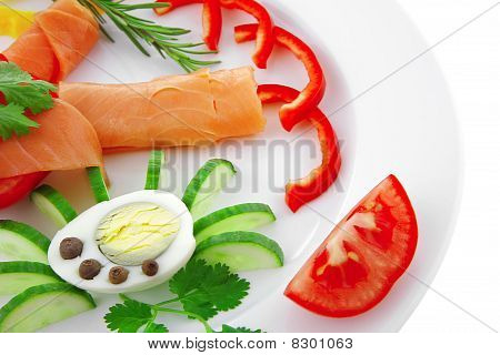 Salmone e verdure