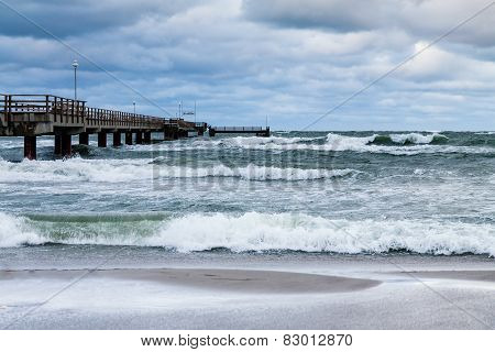 Jetty On The Baltic Sea Coast